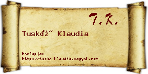Tuskó Klaudia névjegykártya