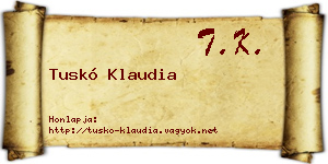 Tuskó Klaudia névjegykártya
